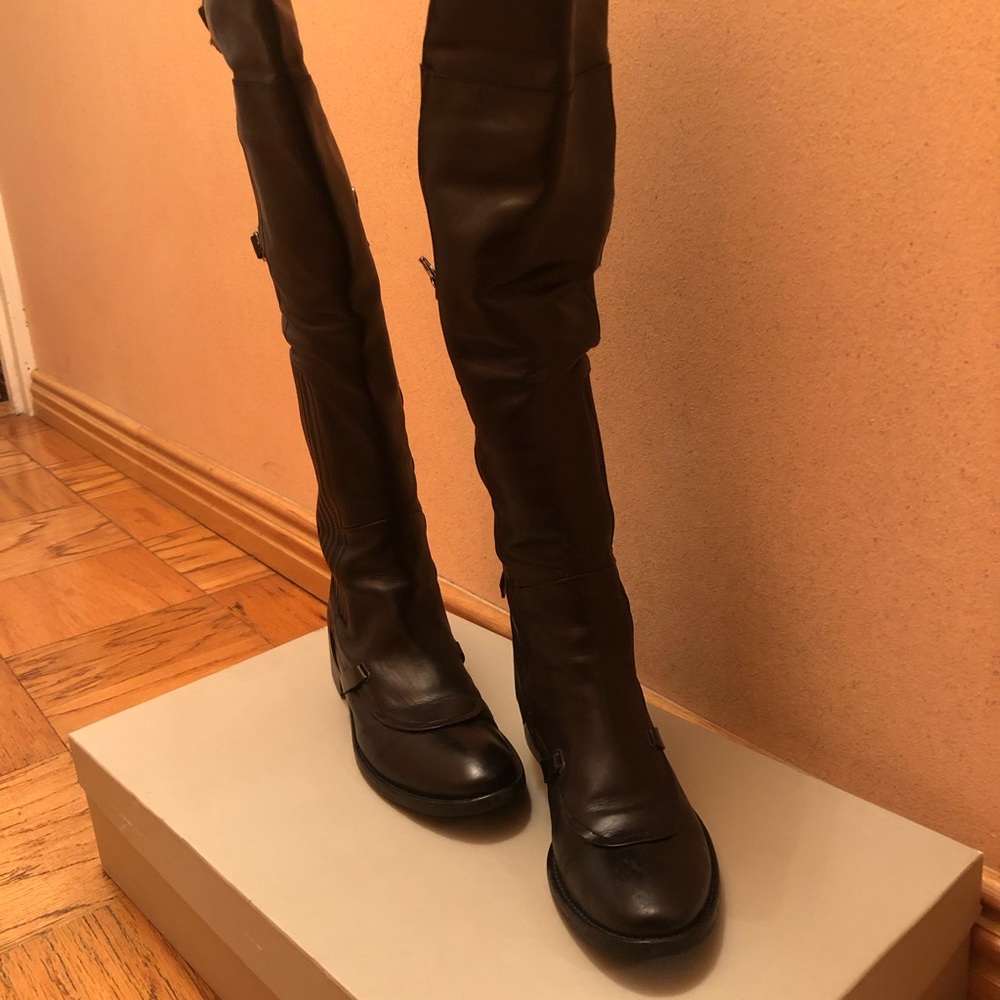 Over the knee leather boots